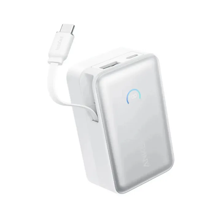 Anker Nano Power Bank 10000mAh 45W with Built-in USB-C Cable-White — 2