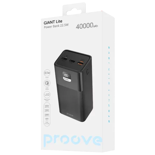 Proove Power Bank 40K-22.5W-Black — 2