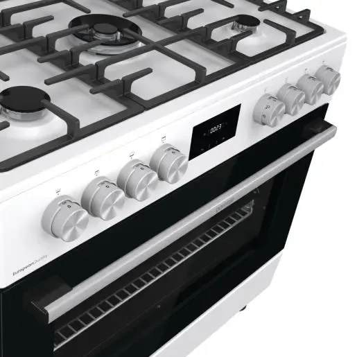 طباخ غاز مع فرن جورينجي - 90 سم - 5 عيون - أبيض - GGI9C21W — 2