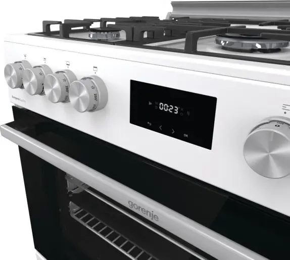 طباخ غاز مع فرن جورينجي - 90 سم - 5 عيون - أبيض - GGI9C21W — 3