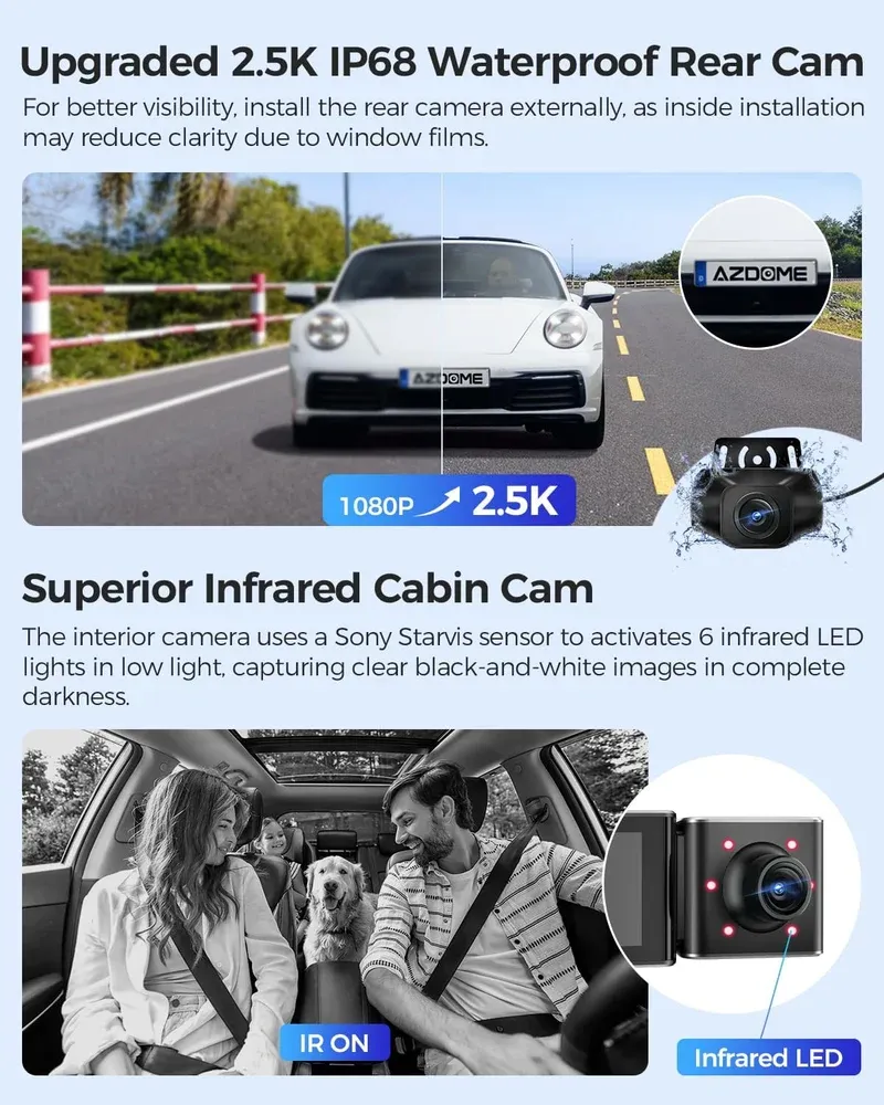 Azdome DashCam M550 Max 3 Channel 4k — 2