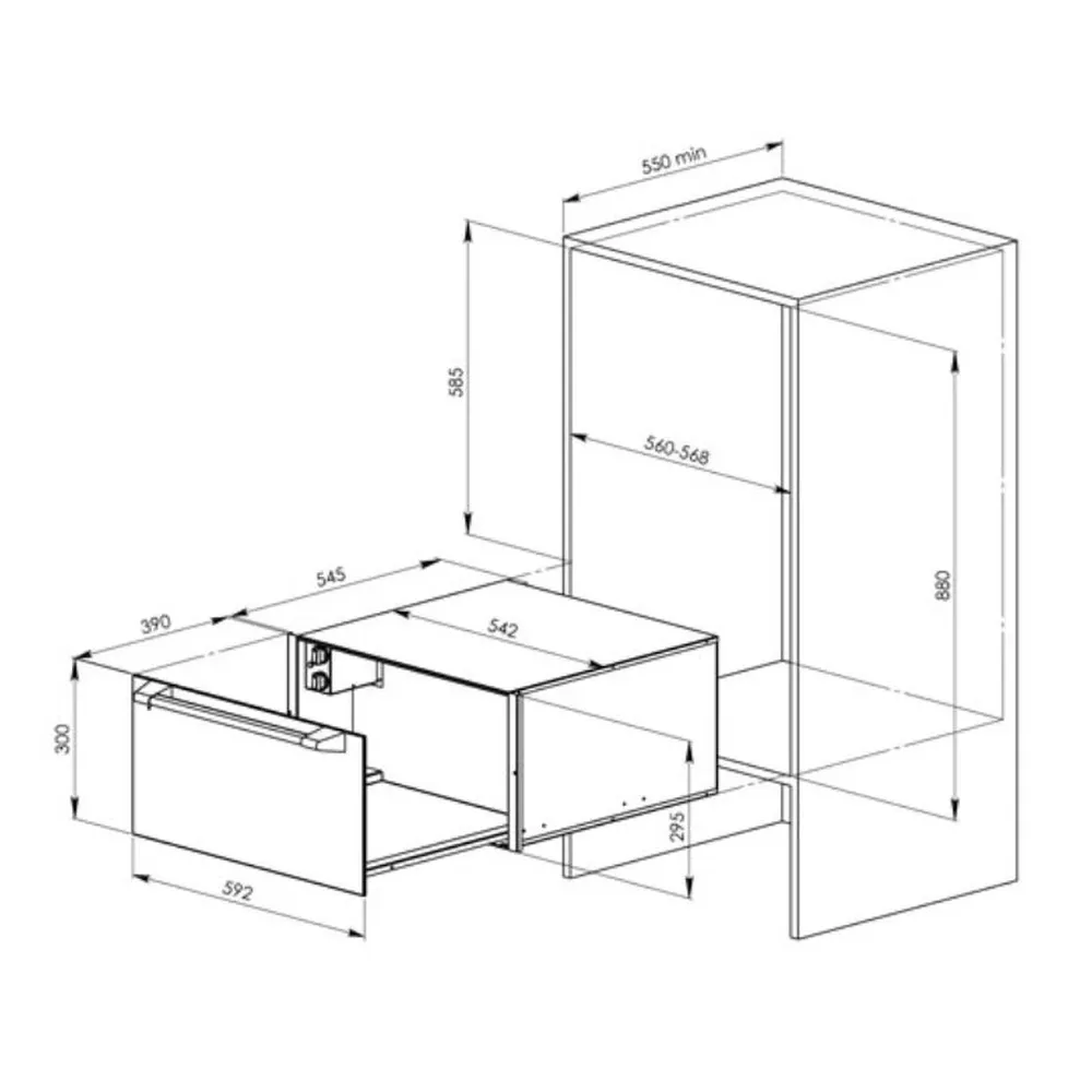 De Dietrich Built-In Warming Drawer DWD929X/B(29cm,Stainless Steel) — 2