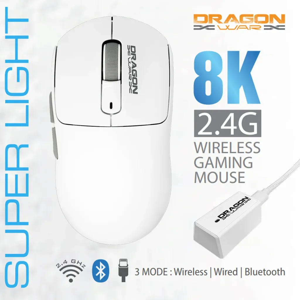 Dragon Wireless&Wired Gaming Mouse G28-White — 2