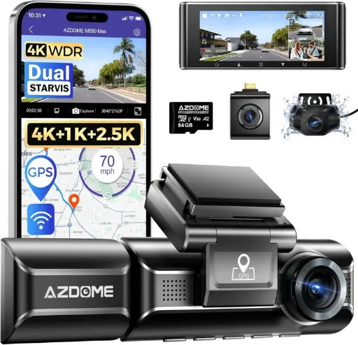 Azdome DashCam M550 Max 3 Channel 4k