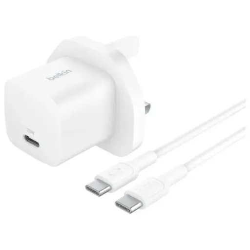 Belkin Wall Charger 25W With Cable USB-C To USB-C-White